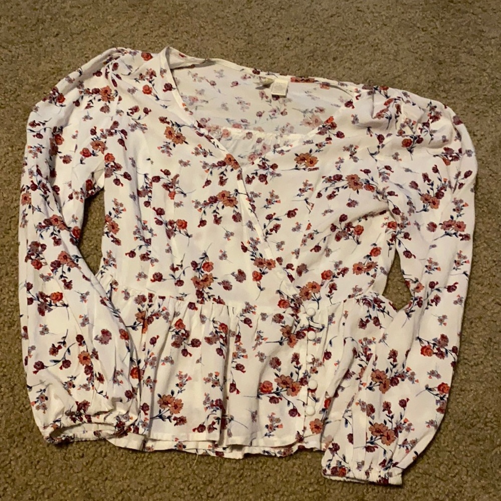 Cross button Floral Shirt